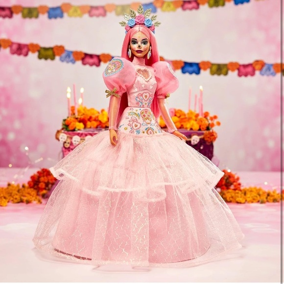 Nwt Barbie 2023 Día De Muertos x Pink Magnolia Doll Limited Edition HTF - Picture 5 of 16
